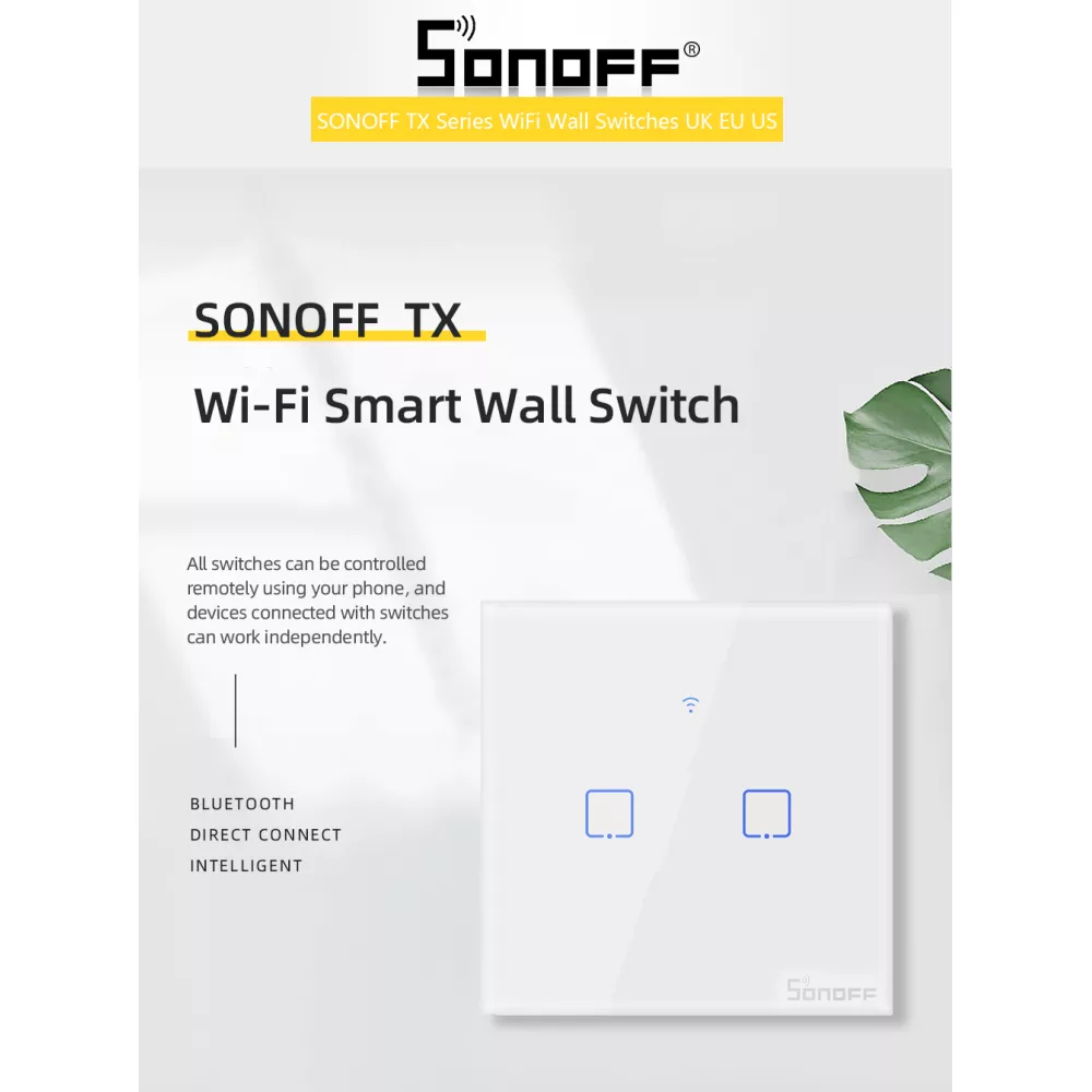 Интелигентен Превключвател SONOFF -  T2 EU TX, Троен сензорен ключ