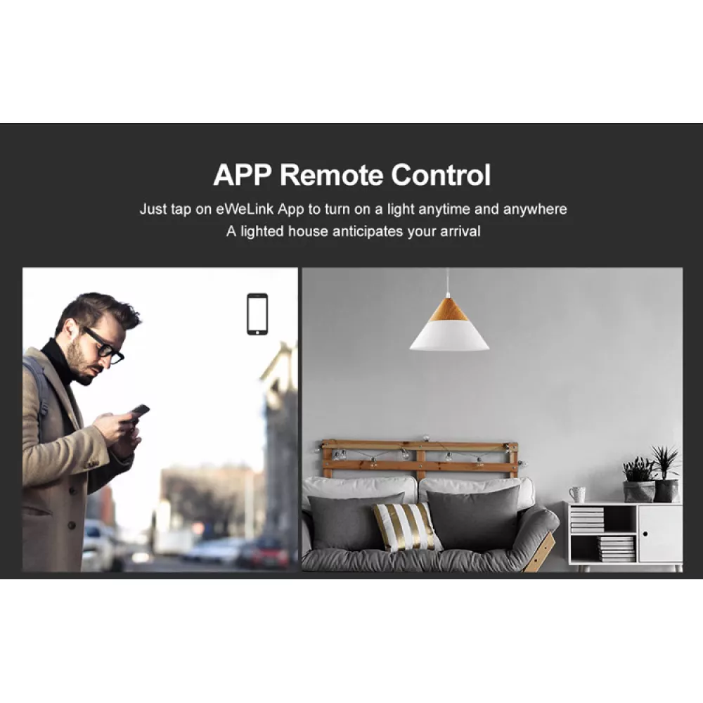 Интелигентен Превключвател SONOFF -  T3 EU TX, Двоен сензорен ключ