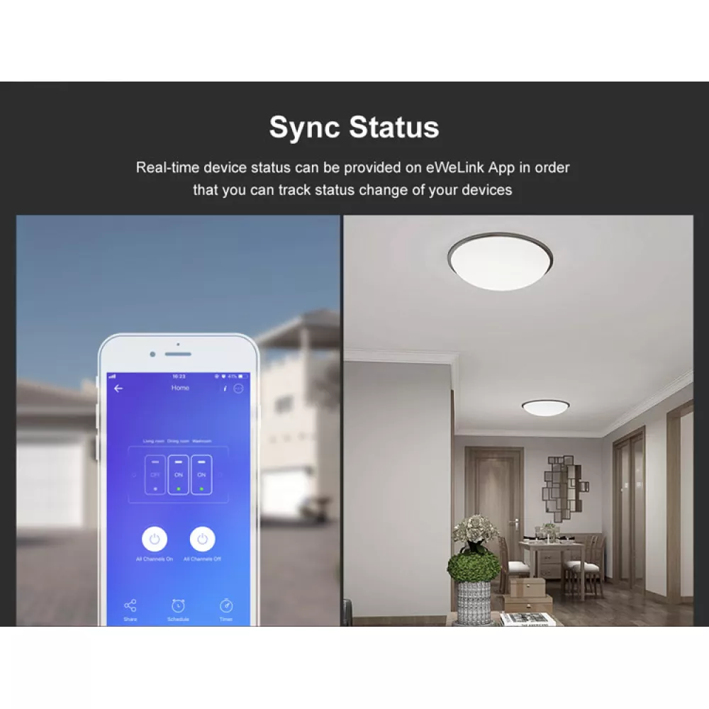 Интелигентен Превключвател SONOFF -  T3 EU TX, Двоен сензорен ключ