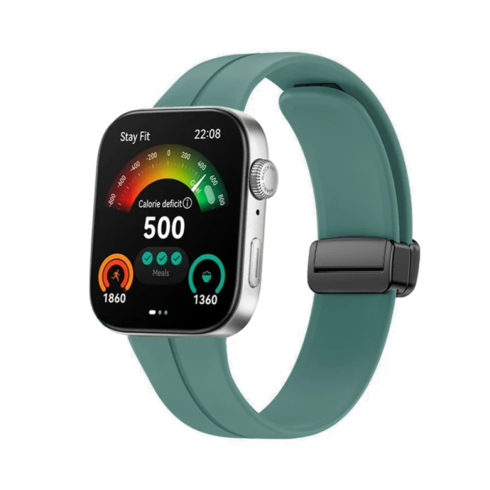 Силиконова каишка за смарт часовник Huawei Watch Fit 3 - Silicone Magnet Black Buckle