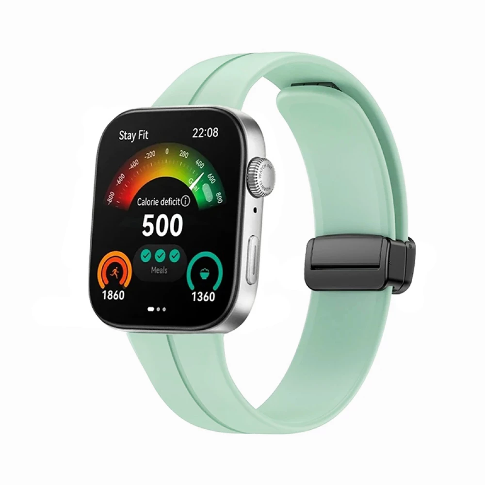 Силиконова каишка за смарт часовник Huawei Watch Fit 3 - Silicone Magnet Black Buckle