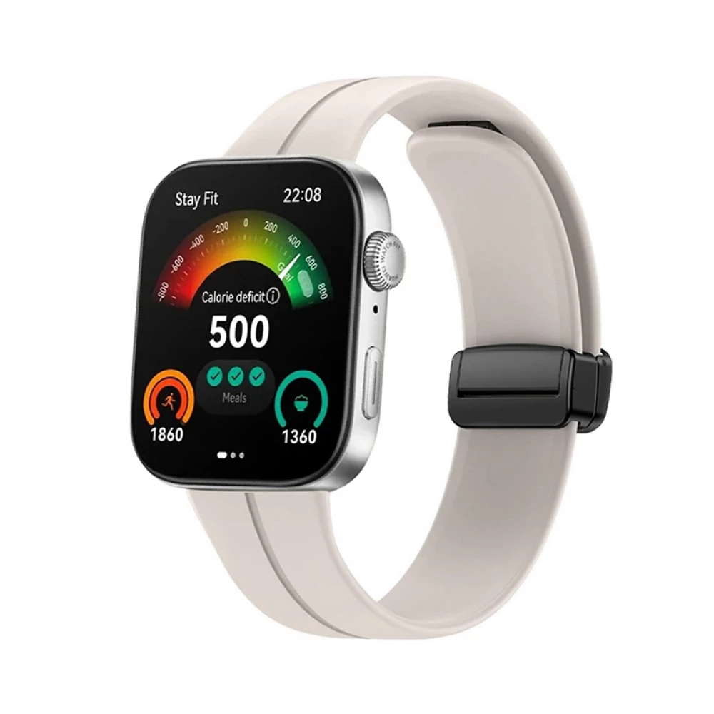 Силиконова каишка за смарт часовник Huawei Watch Fit 3 - Silicone Magnet Black Buckle