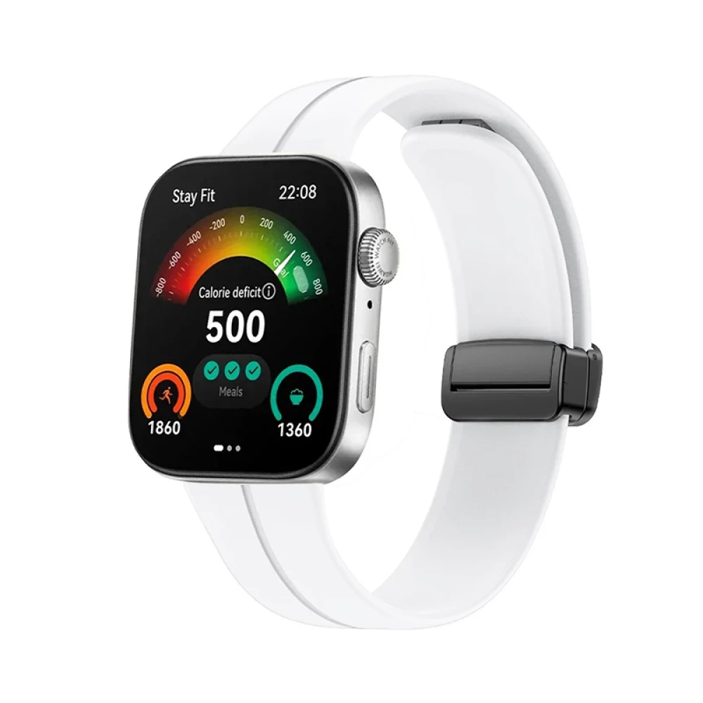 Силиконова каишка за смарт часовник Huawei Watch Fit 3 - Silicone Magnet Black Buckle