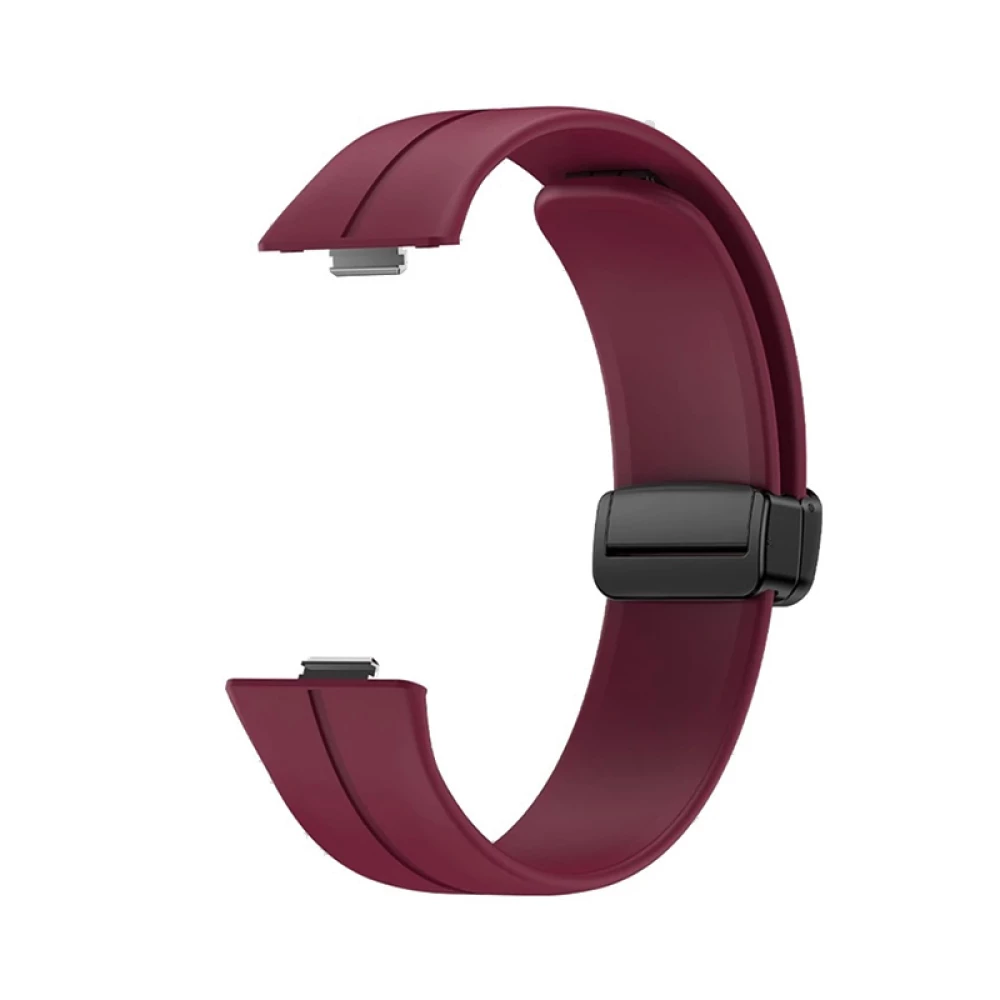 Силиконова каишка за смарт часовник Huawei Watch Fit 3 - Silicone Magnet Black Buckle