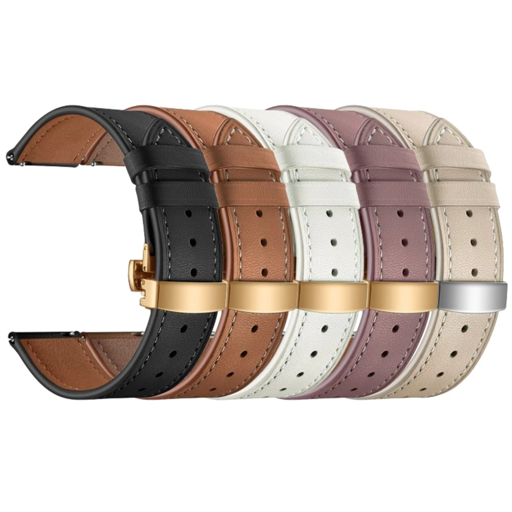 Кожена каишка за смарт часовник Apple iWatch Series 8 45мм - Leather Classic Buckle Strap