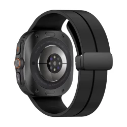 Силиконова каишка за смарт часовник Samsung Watch Ultra 47мм - Silicone Magnet Black Buckle