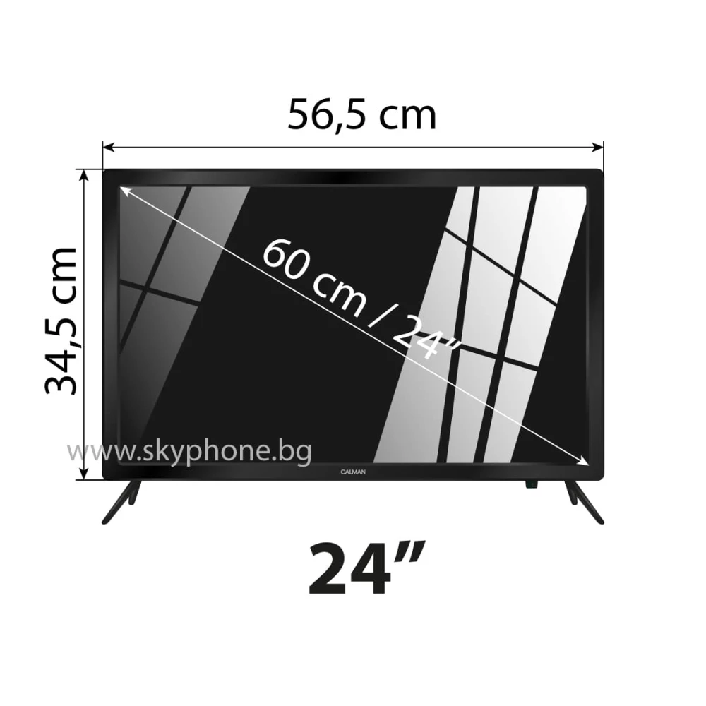 Смарт телевизор 12V / 220V CALMAN 24 инча,  Android 2 ГОДИНИ ГАРАНЦИЯ