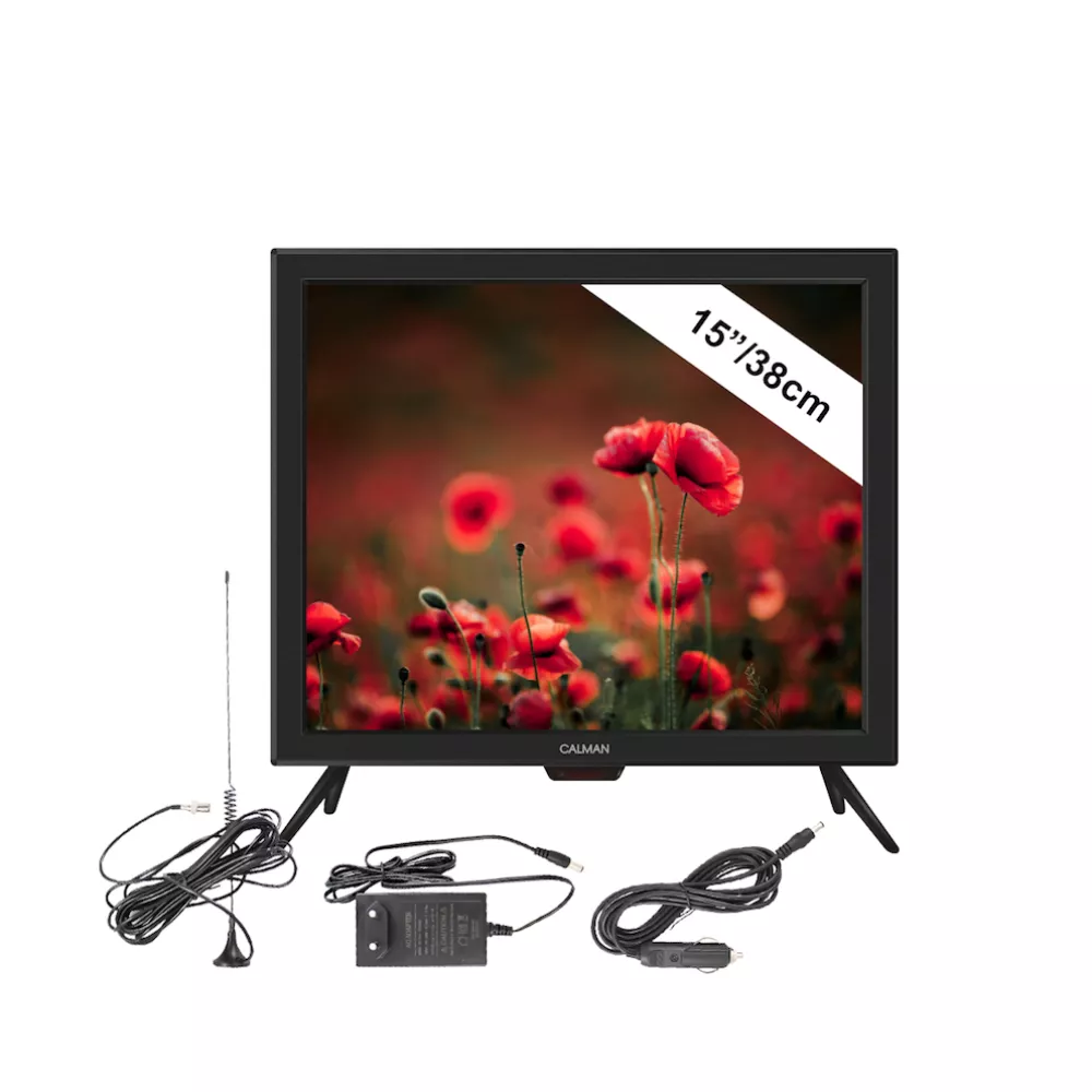    Телевизор 12V / 220V CALMAN 15 инча,  2 ГОДИНИ ГАРАНЦИЯ