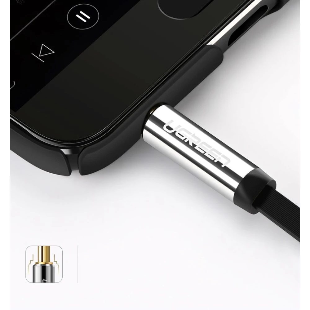 Аудио кабел UGREEN AV119/10598 - 3.5mm Jack - ъглов, 1.5 метра