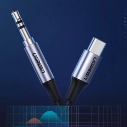 Аудио кабел UGREEN AV143/30633 - Type-C към AUX/м/ 3.5mm, 1 метър