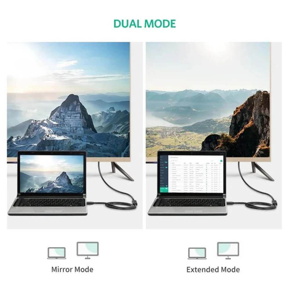 Преходник UGREEN HD107/10142 4K - HDMI (M) към HDMI (F), 2 метра