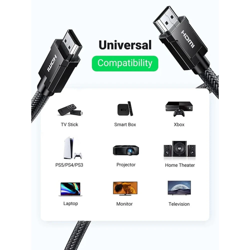 Кабел UGREEN HD135/70321 8K - HDMI към HDMI, 2 метра