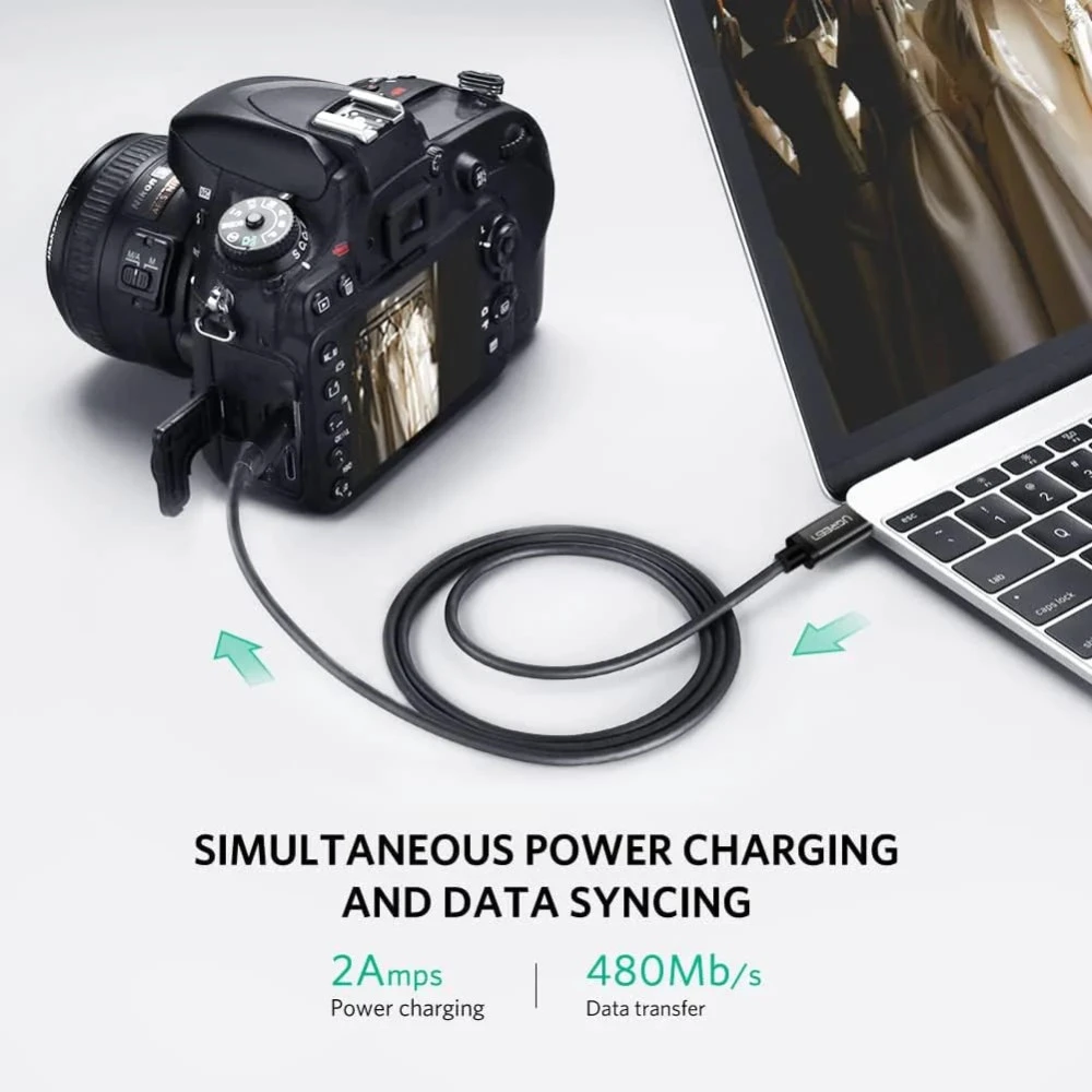 Кабел UGREEN 2A, Type-C - Mini USB - US242/50445, 1 метър