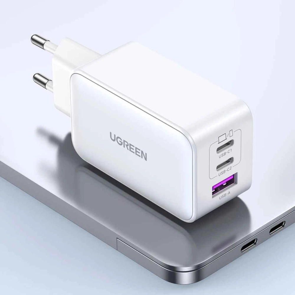 Зарядно устройство 220V UGREEN Nexode GaN - CD244/15334, 65W, USB-A, 2xUSB-C