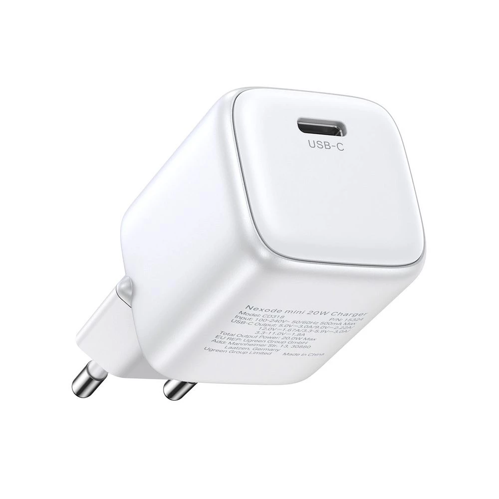 Зарядно устройство 220V UGREEN Nexode Mini GaN - CD318/15324, 20W, USB-C