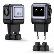 Зарядно устройство 220V UGREEN CD361/25685B, 65W, USB-A, 2xUSB-C, Nexode RG Robot GaN