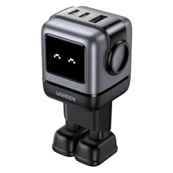 Зарядно устройство 220V UGREEN CD361/25685B, 65W, USB-A, 2xUSB-C, Nexode RG Robot GaN