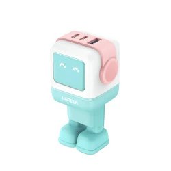 Зарядно устройство 220V UGREEN CD361/35855, 65W, USB-A, 2xUSB-C, Nexode RG Robot GaN