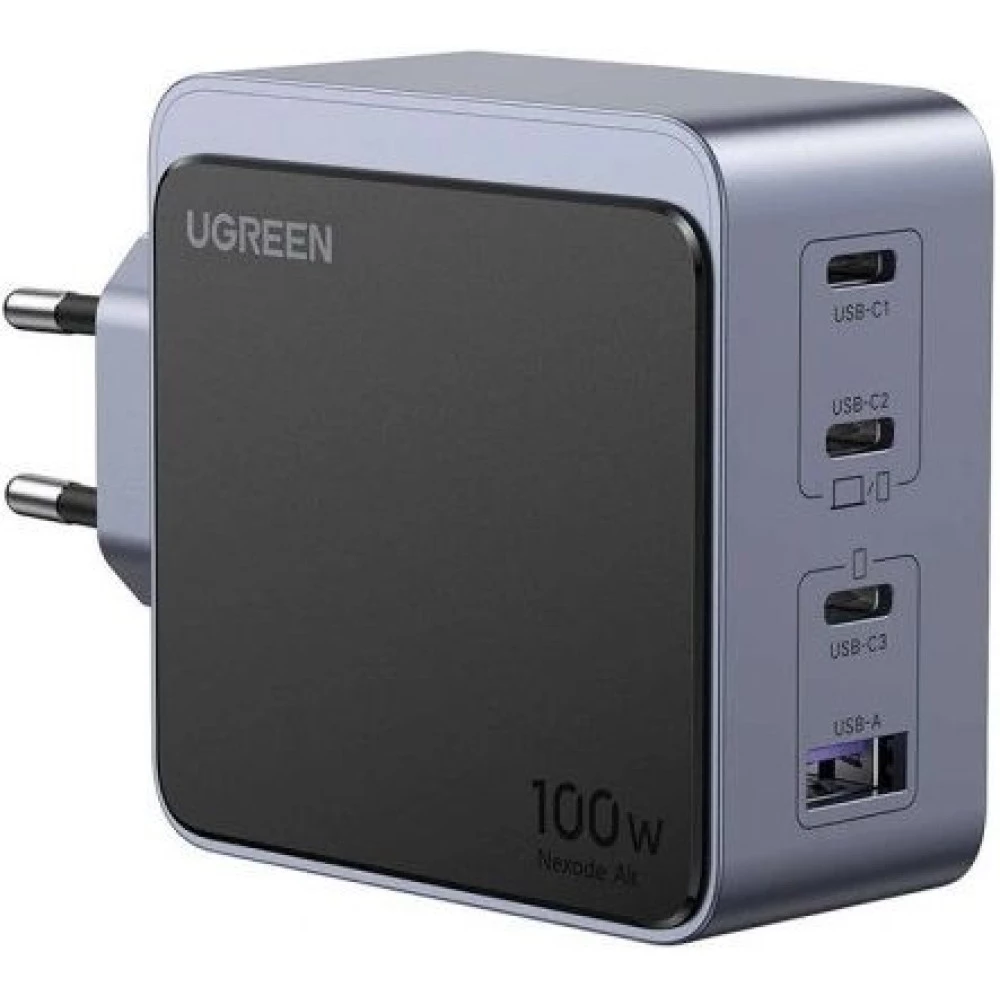 Зарядно устройство 220V UGREEN Nexode Air S GaN - X565/35043, 100W, USB-A, 3xUSB-C