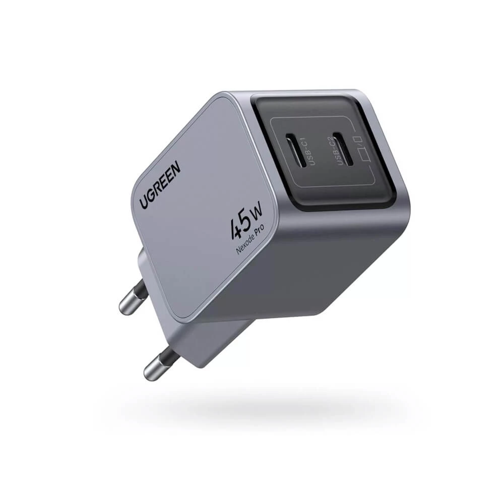 Зарядно устройство 220V UGREEN Nexode Pro GaN - X707/35008, 45W,  2xUSB-C