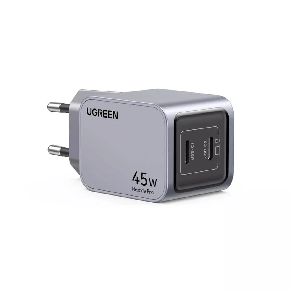 Зарядно устройство 220V UGREEN Nexode Pro GaN - X707/35008, 45W,  2xUSB-C