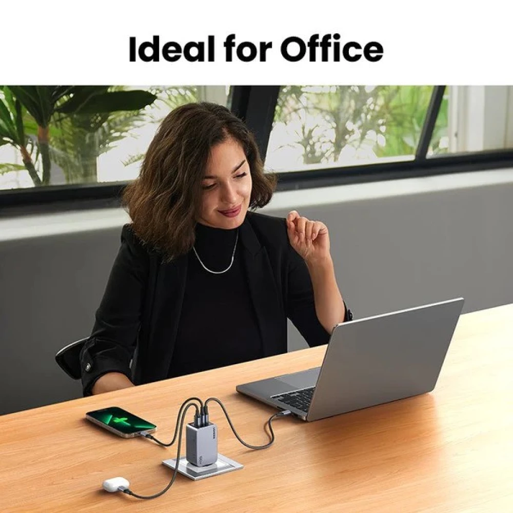 Зарядно устройство 220V UGREEN Nexode Pro GaN - X757/25874, 100W, USB-A, 2xUSB-C + кабел Type-C към Type-C