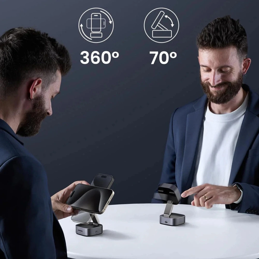 2-в-1 Холдер + Зарядна станция UGREEN Wireless Magnetic - W702/35316