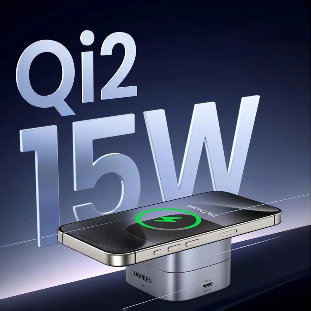 2-в-1 Холдер + Зарядна станция UGREEN Wireless Magnetic - W702/35316