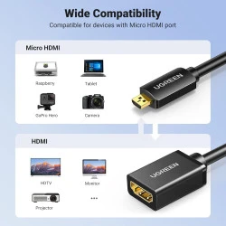 Адаптер UGREEN 20134 - Micro HDMI към HDMI