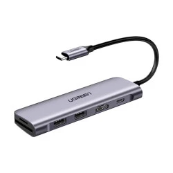 Хъб UGREEN Revodok Pro CM195/15214 7в1 от Type-C към 2xUSB-A, HDMI, 2xUSB-C, SD card, TF (MicroSD) card