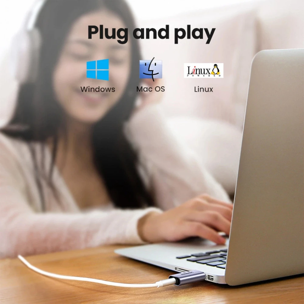 Преходник / адаптер UGREEN CM383/80864 - USB-A към AUX