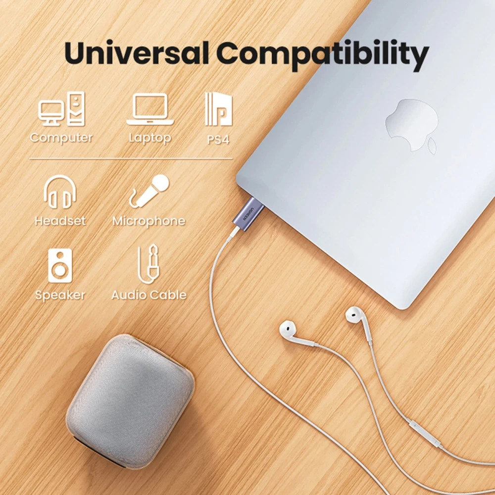 Преходник / адаптер UGREEN CM383/80864 - USB-A към AUX