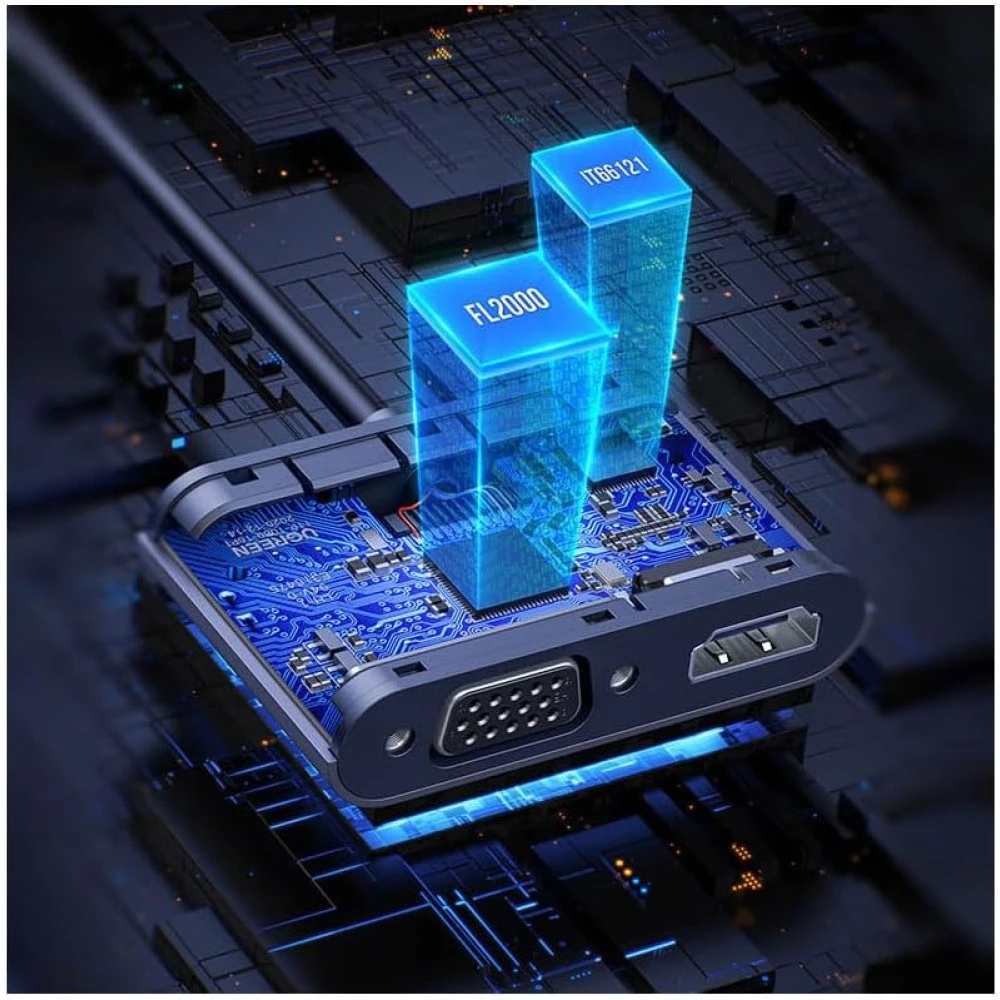 Адаптер UGREEN CM449/20518 от USB-A към HDMI, VGA