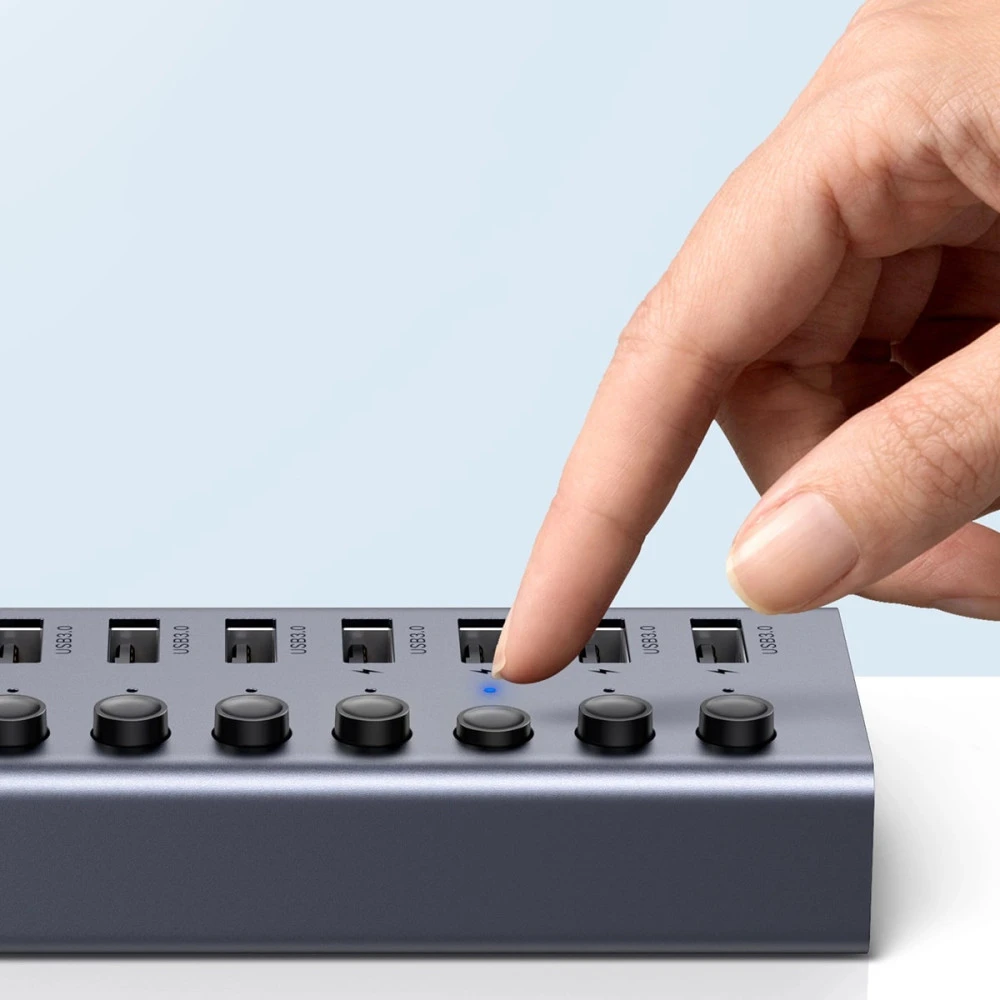 Хъб UGREEN CM481/90307 7в1 от AC към 7xUSB-A