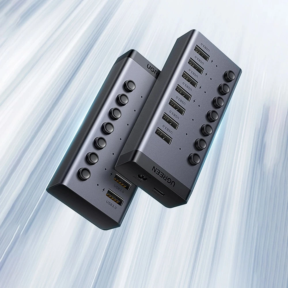 Хъб UGREEN CM481/90307 7в1 от AC към 7xUSB-A