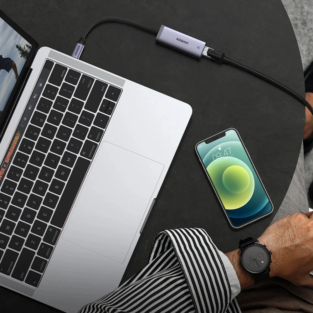 Преходник / адаптер UGREEN CM483/40322 от Type-C към RJ45 (LAN)