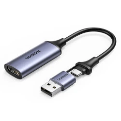 Преходник / адаптер UGREEN CM489/40189 от USB-A / Type-C към HDMI 