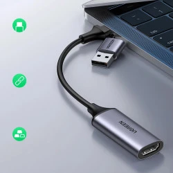 Преходник / адаптер UGREEN CM489/40189 от USB-A / Type-C към HDMI 