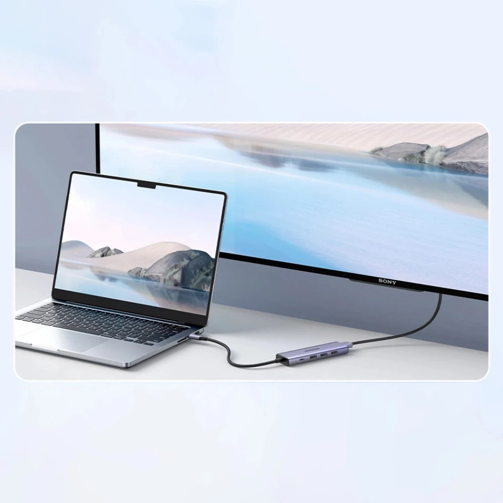 Мултифункционален хъб UGREEN Revodok  CM511/15596 5в1 от Type-C към 3xUSB-A, HDMI, USB-C