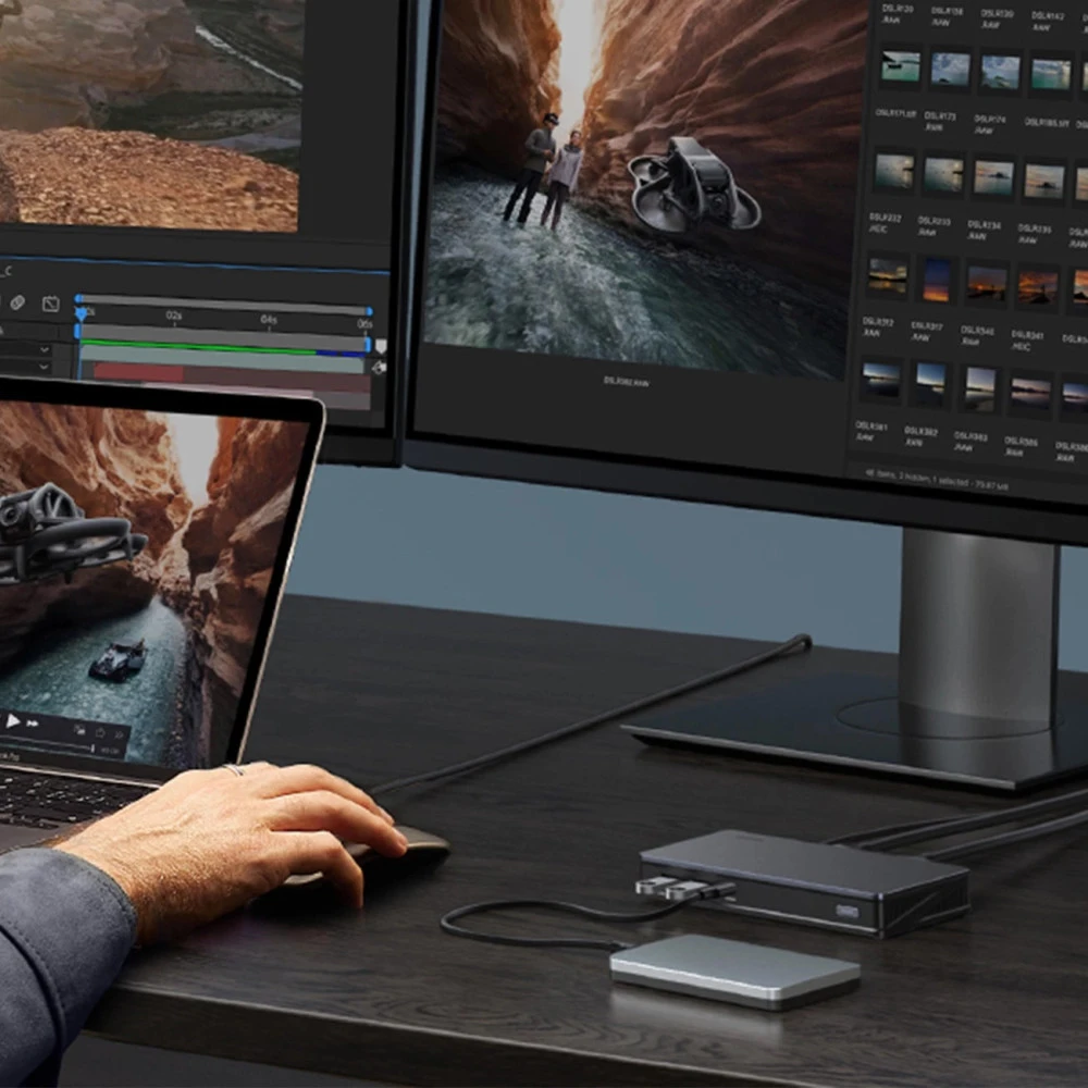 Мултифункционален хъб UGREEN Revodok Pro 209 CM615/90912 9в1 - 2xUSB-A, 2xUSB-C, 2xHDMI, 2xDisplayPort, RJ45 (LAN)