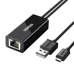 Преходник / адаптер UGREEN CR110/30985 от USB-A / Micro USB към RJ45 (LAN)