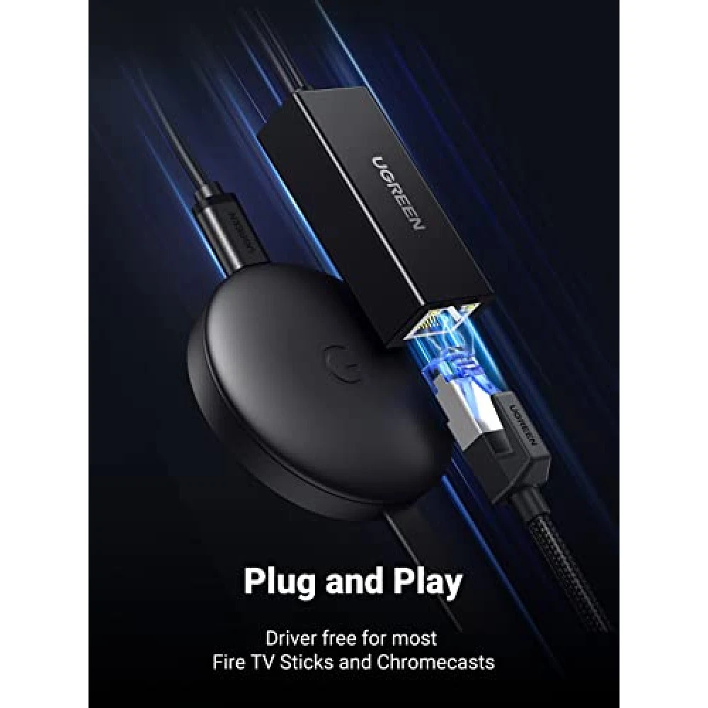 Преходник / адаптер UGREEN CR110/30985 от USB-A / Micro USB към RJ45 (LAN)