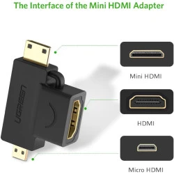 Адаптер UGREEN 2в1 HD129/20144 - Mini HDMI, Micro HDMI към HDMI