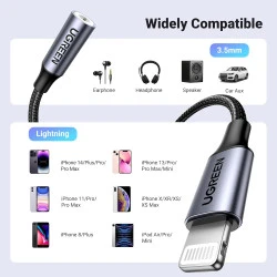 Аудио адаптер UGREEN US211/30756 - Lightning към AUX/ж/ 3.5mm