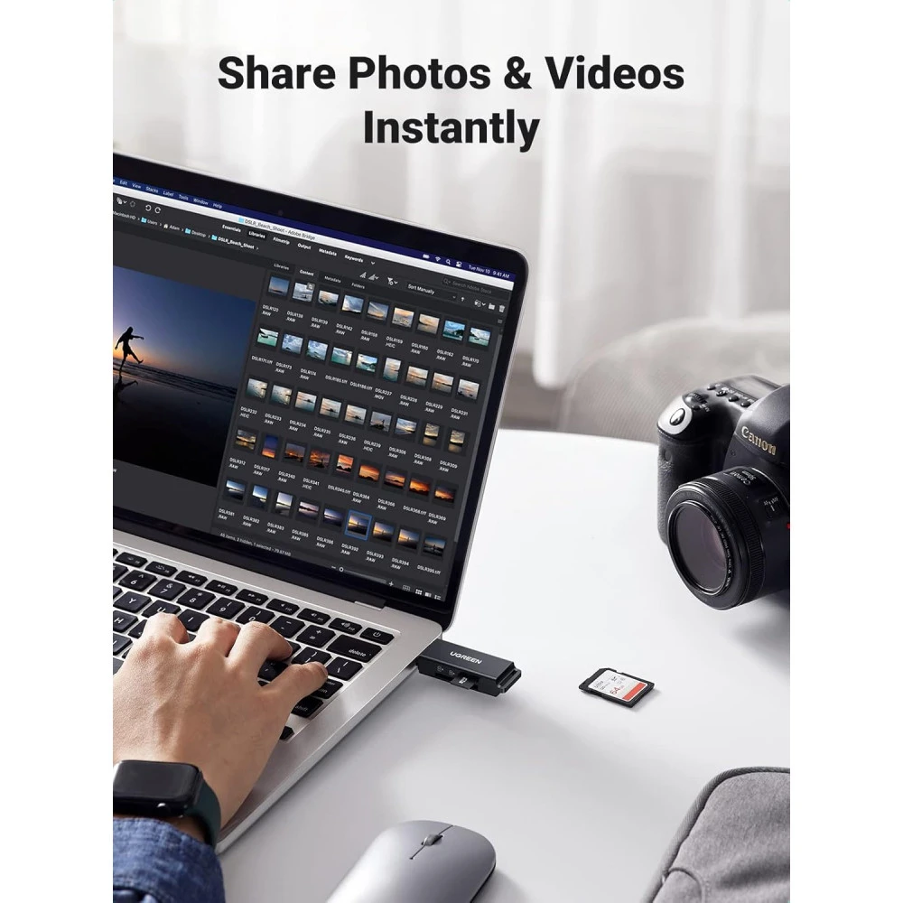 Четец на карти UGREEN CM104/40752- USB-A, SD, Micro SD