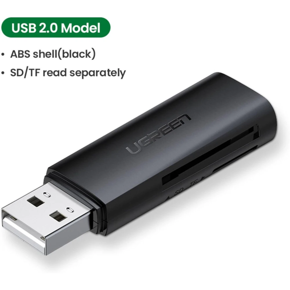 Четец на карти UGREEN CM264/60722- USB-A, SD, Micro SD