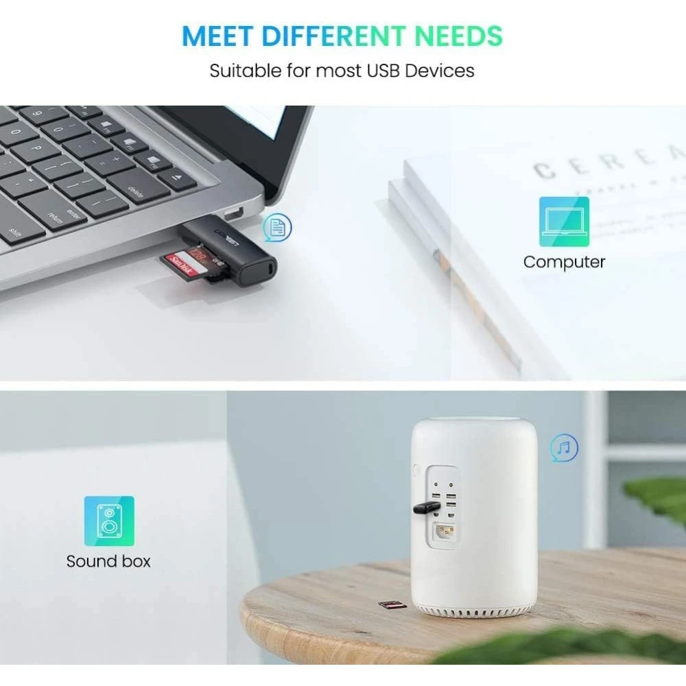 Четец на карти UGREEN CM264/60722- USB-A, SD, Micro SD