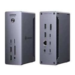 Докинг станция UGREEN U710/25054EU Revodok Max 213 13в1 - 3xThunderbolt, DisplayPort, 3xUSB-C, 2xUSB-A, AUX, SD, MicrosR (TF), RJ45