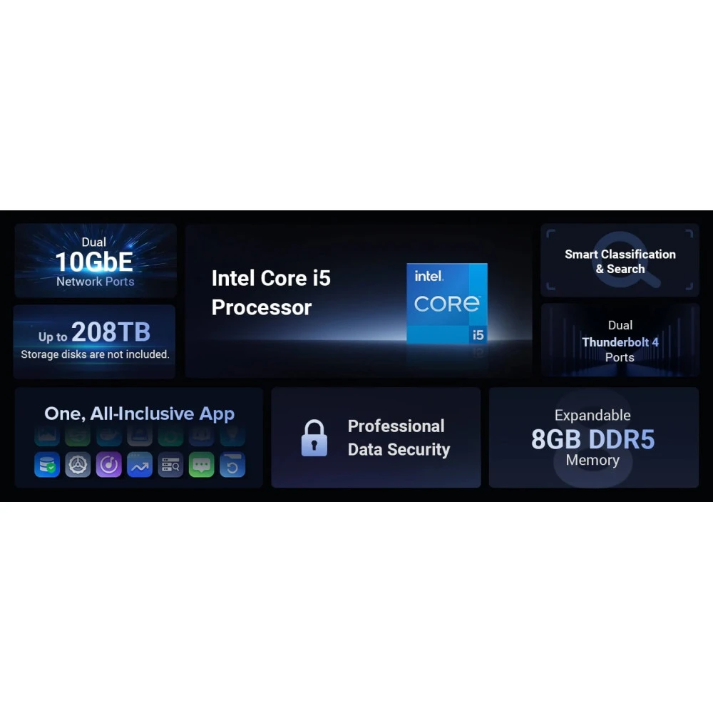 NAS устройство Network Attached Storage (NAS) UGREEN - DXP8800 Plus, 8-Bay intel i5- 1235U Diskless