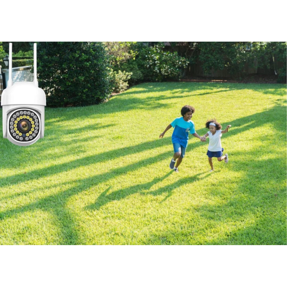 Външна WiFi камера с микрофон, нощно виждане и следене на движение, слот за SD карта, 21 бр.LED диоди + 15 бр. IR диоди, 3MP - C006X-H Външна WiFi камера с микрофон, нощно виждане и следене на движение, слот за SD карта, 21 бр.LED диоди + 15 бр. IR диоди, 3MP - C006X-H